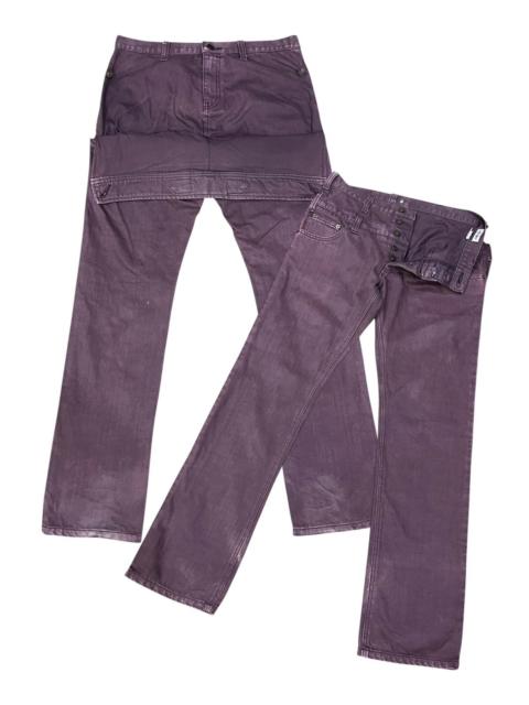 Other Designers Japanese Brand - 🔥Unique Jeans Open Arms Double Waist Back Flap Purple Pants