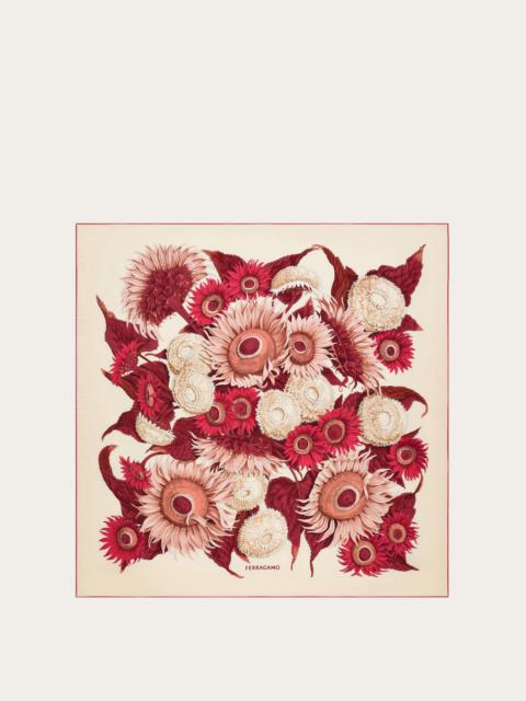 FERRAGAMO Sunflower print silk scarf