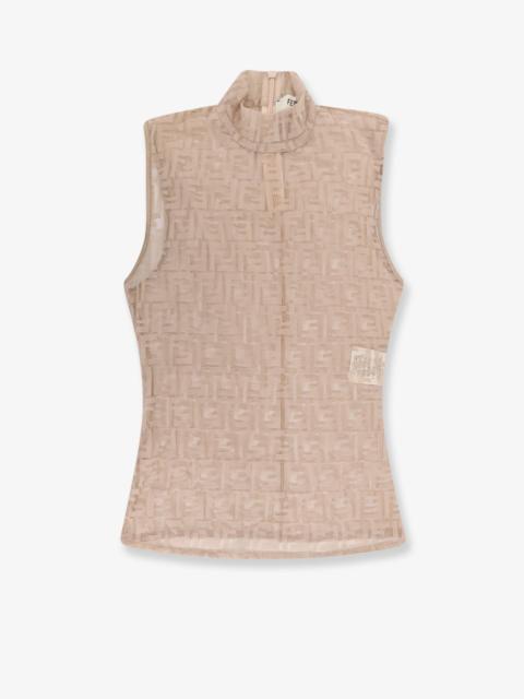 FENDI Ff Embroidered Jersey Top