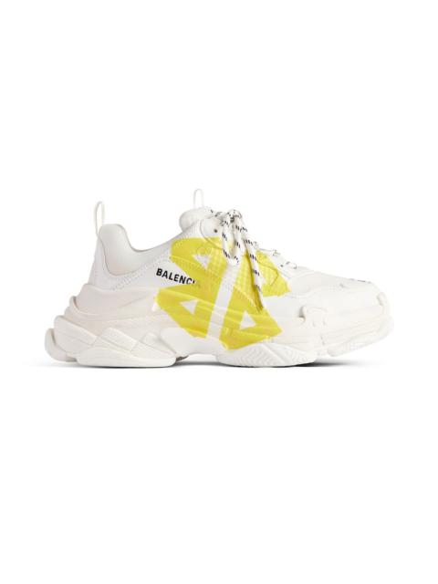 BALENCIAGA Men's Triple S Tape Type Sneaker in White/yellow