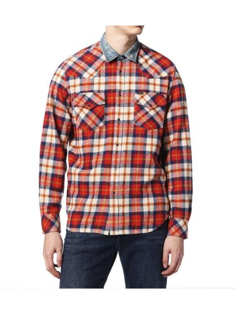 Diesel Diesel Red Camicia Western Flannel Snap Button Denim Collar