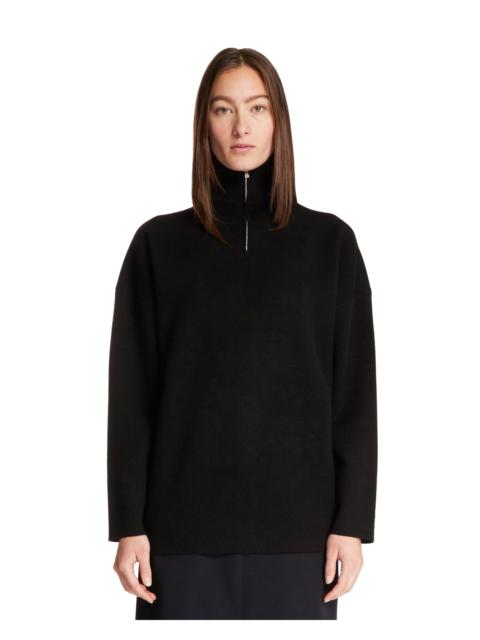 The Row Black Cashmere Zip Sweater