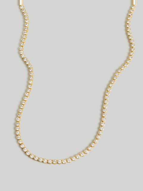 Madewell The Tennis Collection Bezel Set Crystal Necklace