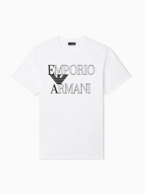 EMPORIO ARMANI BOLD LOGO BEACHWEAR T-SHIRT IN JERSEY