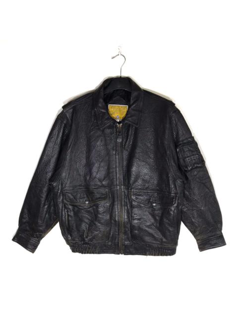 Other Designers Bomber Jacket - Anecdote Usa American Casual Flight Leather Bomber Jacket