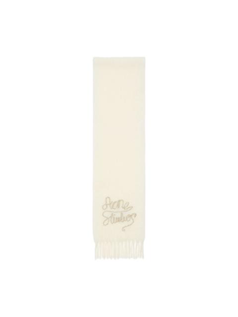 Acne Studios fringed logo-detail scarf