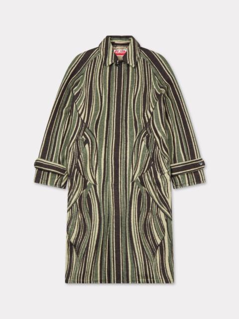 KENZO 'KENZO Leaf Stripe' coat in cotton wool jacquard