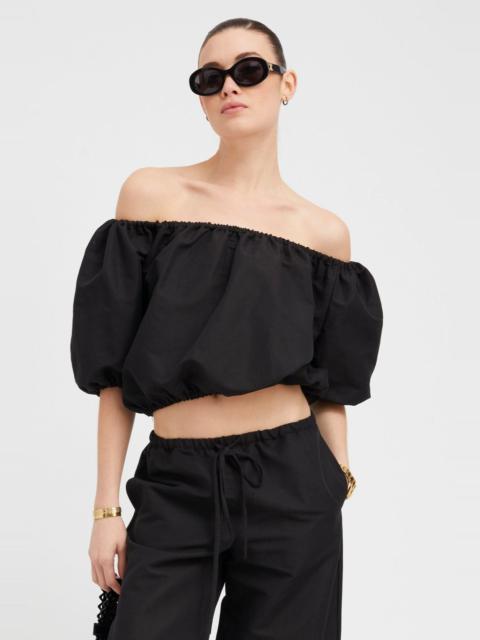 SPRWMN BLACK LINEN ISABEL TOP