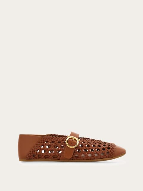FERRAGAMO Gancini buckle ballet flat