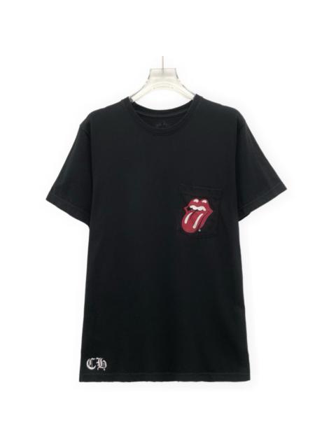 Chrome Hearts Chrome Hearts X Rolling Stones Print Cotton Crew Neck Short Sleeve T-Shirt Black Red