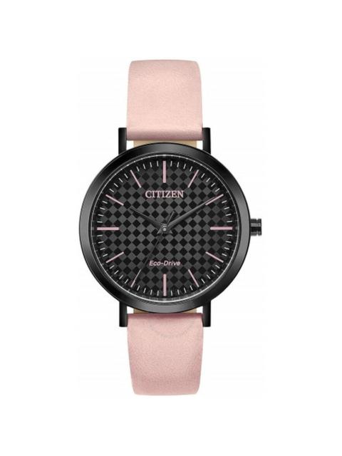 Citizen - Citizen Eco-Drive Checkered Black Dial Ladies Watch EM0765-01E
