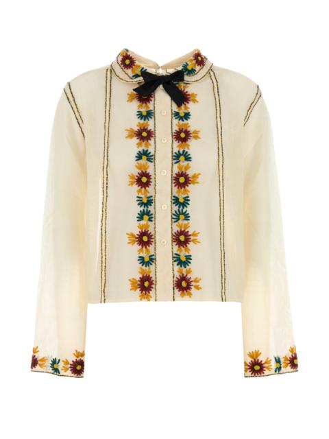 BODE Cream mesh Candyfloss shirt