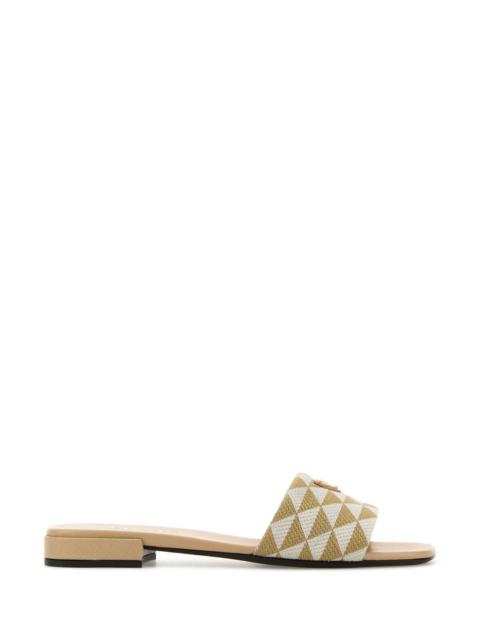 Prada Women Embroidered Fabric Slippers