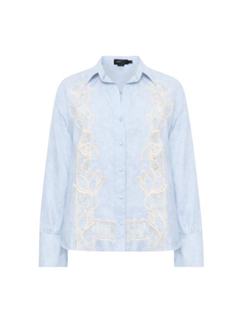 PatBO AQUAMIST LINEN EMBROIDERED SHIRT