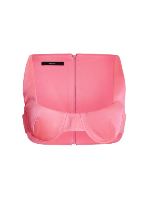 ALEX PERRY Exclusive Delyth Shiny Satin Crepe Cropped Top pink