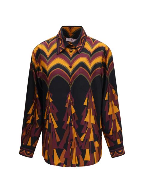 PUCCI Pucci Silk Shirt Baiadera Print Bordeaux Gold