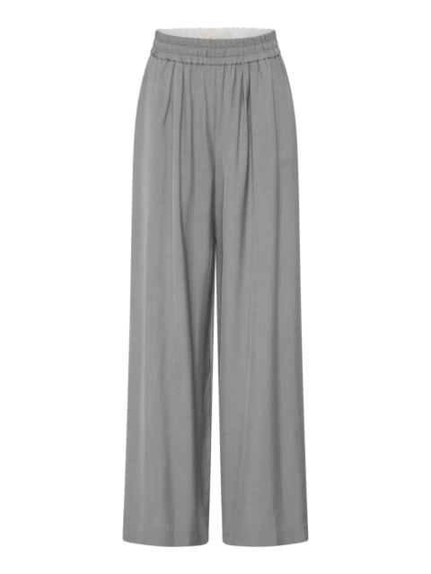 ST. AGNI Elastic-Waist Wide-Leg Pants grey