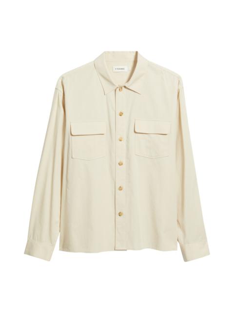FRAME FRAME Double Pocket Overshirt in Light Beige at Nordstrom