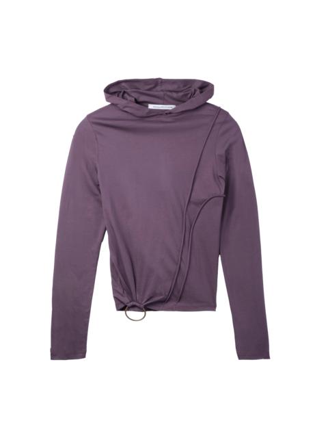Mainline:RUS/Fr.CA/DE Mainline:Rus/Fr.Ca/De Jersey Longsleeve With Piping And Metal Ring Detail Hoodie Purple