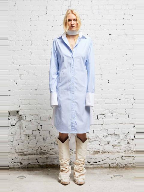 R13 TIE SHIRTDRESS - BLUE AND WHITE