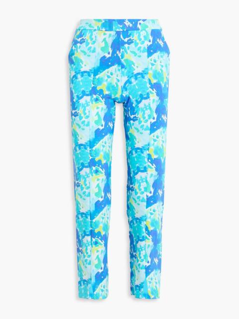 Other Designers Vika cropped floral-print stretch-jersey slim-leg pants