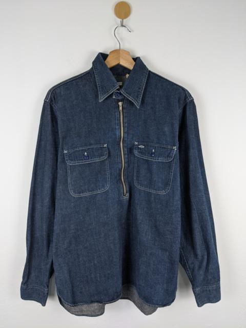 Other Designers Sugar Cane - Sugarcane Toyo Half Zipper Denim Jeans Pocket Work Shirt