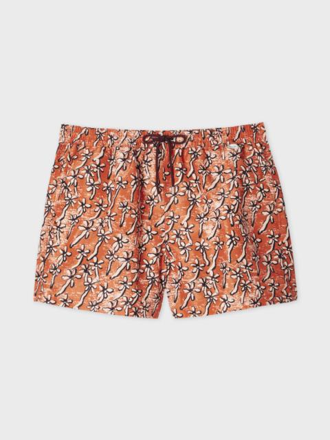 Paul Smith Orange 'Field Flowers' Print Swim Shorts