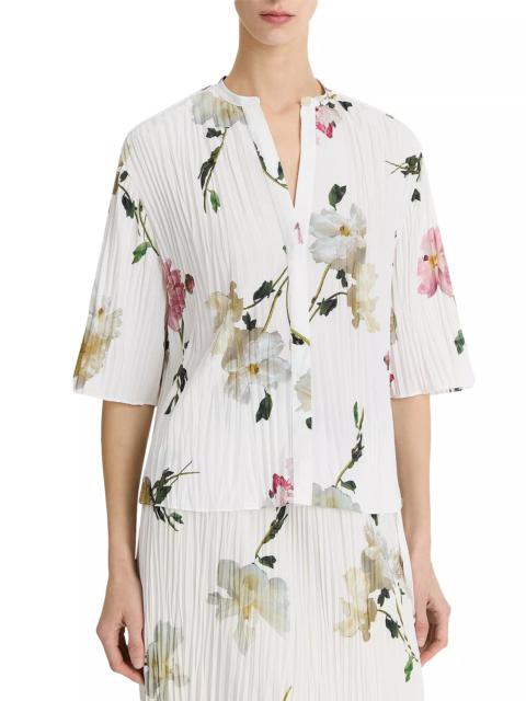 Vince Pleated Wilted Peony Shirt