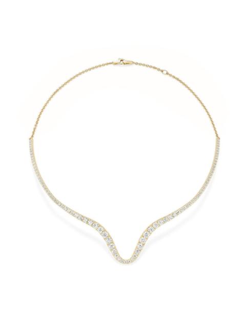 MELISSA KAYE Clara Curved Diamond Collar Necklace - Yellow Gold