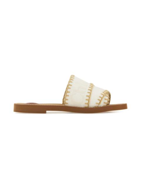 Ivory Canvas Woody Slippers