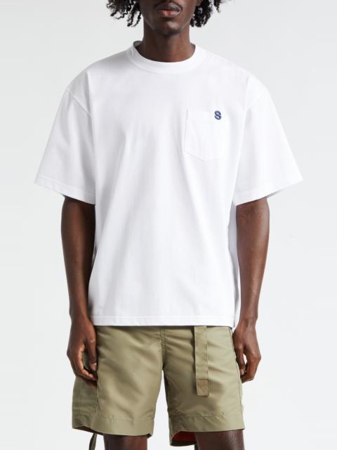 sacai Embroidered Cotton Jersey T-Shirt