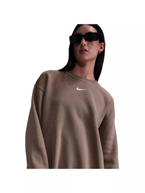 Nike Women's Sportswear Phoenix Fleece Oversized Crewneck Sweatshirt - Brown