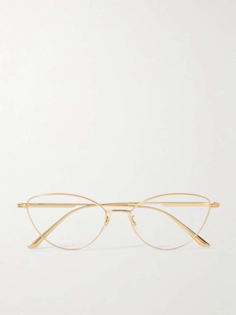 + KHAITE 1998RX cat-eye gold-tone optical glasses Gold