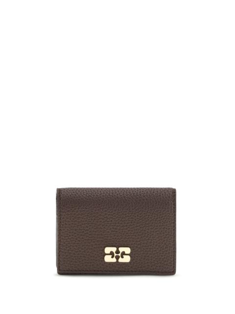 GANNI Ganni Flap Card Holder In Grained Leather
