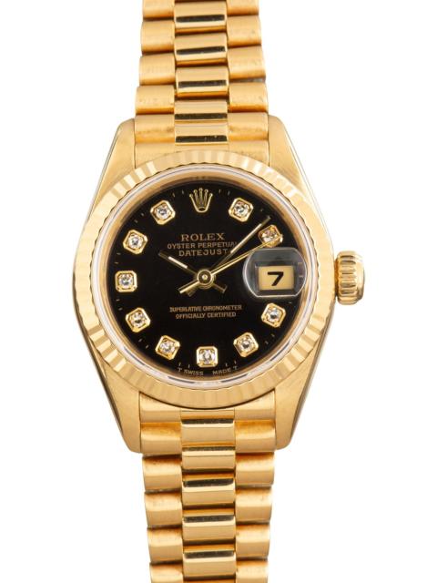 ROLEX Ladies Rolex Datejust 69178 Black Diamond Dial