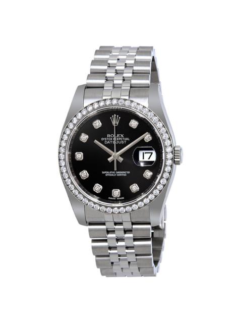 ROLEX Rolex Oyster Perpetual Datejust 36 Black Dial Stainless Steel Jubilee Bracelet Automatic Ladies Watc
