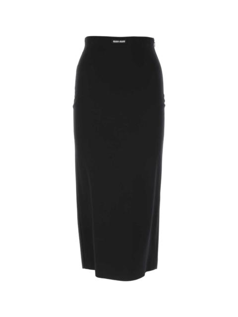 Black Stretch Nylon Skirt