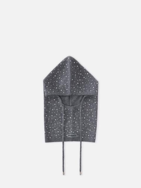 PINKO BALACLAVA WITH DRAWSTRING AND RHINESTONES