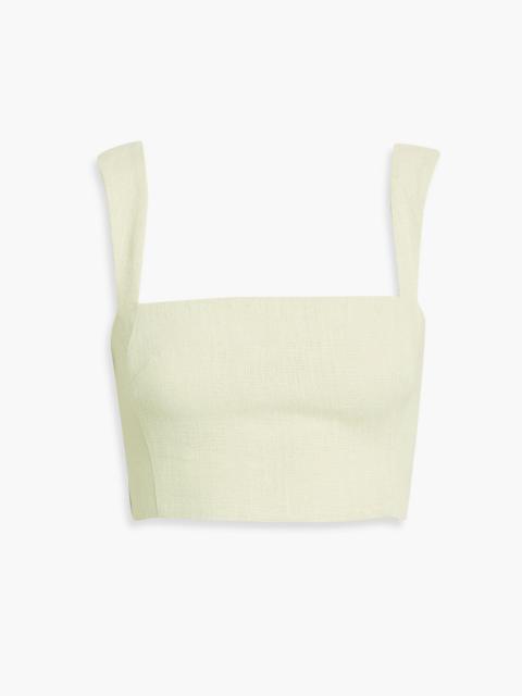 Cult Gaia Camilla cropped linen top