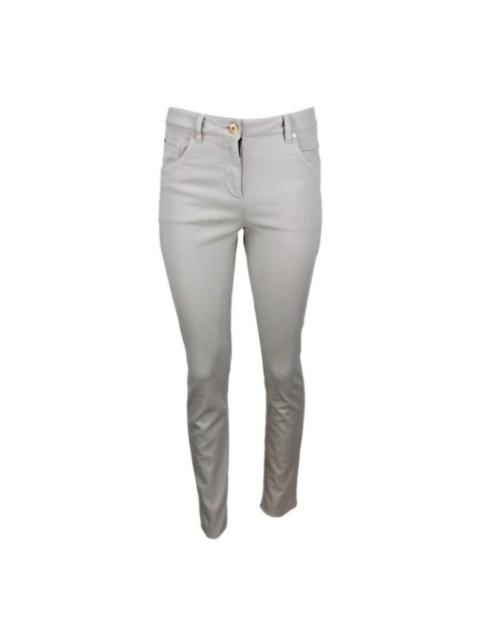 Brunello Cucinelli Brunello Cucinelli Wowarm White Slim Fit Cotton Trousers