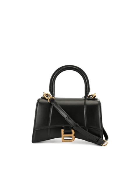 BALENCIAGA Balenciaga Hourglass XS Handbag In Black Shiny Box Calfskin