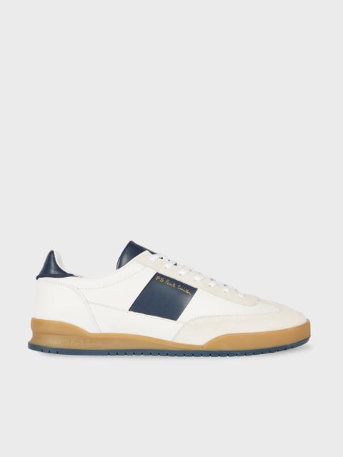 Paul Smith White and Navy 'Dover' Leather Panel Trainers