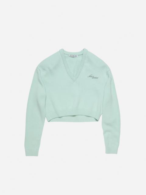 Acne Studios Wool v-neck sweater - Faded mint