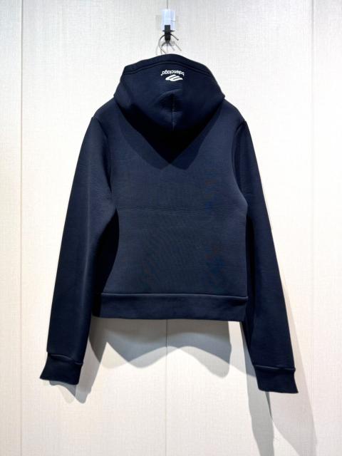 BALENCIAGA Balenciaga Men '3B Liquified' Black Hooded Sweatshirt With Front Logo In Cotton