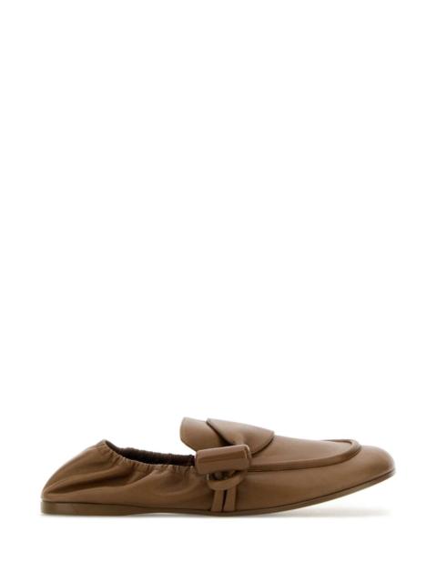Loewe Loewe Women Camel Leather Toggle Loafers