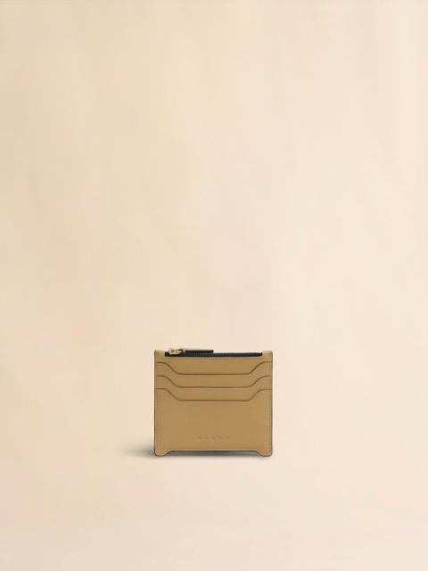 Marni BEIGE LEATHER TRUNKAROO CARD CASE