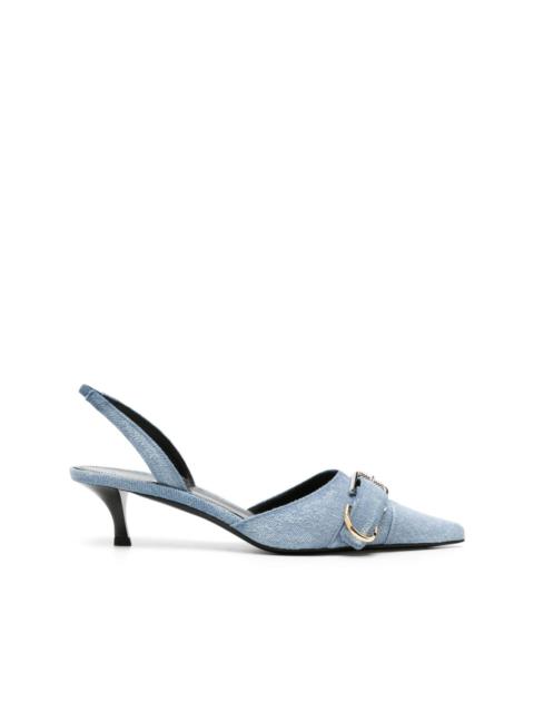 Voyou denim slingback pumps