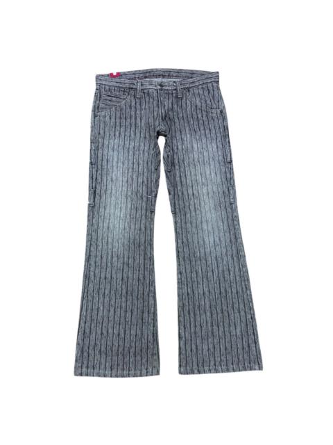 Other Designers Japanese Brand - Blueway Modern Vintage Pinstriped Denim Flare Jeans