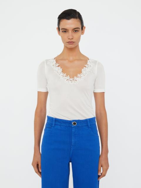 CHRISTOPHER ESBER Hibiscus Embroidered Rib Tee