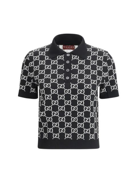GUCCI Gucci Women Gg Wool Jacquard Polo Top